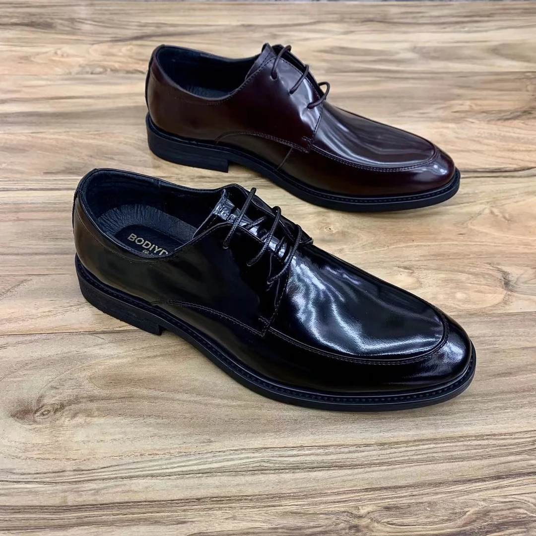 皮鞋男士商务正装青春潮流休闲尖头皮鞋