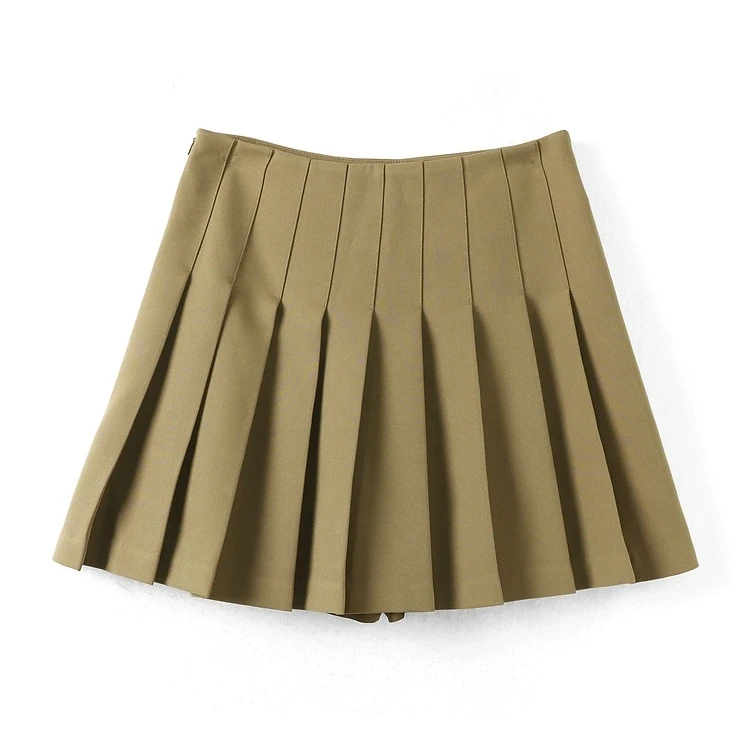 减龄宽松百褶半裙显瘦时尚百搭韩版学院风学院风高腰夏季春夏学生