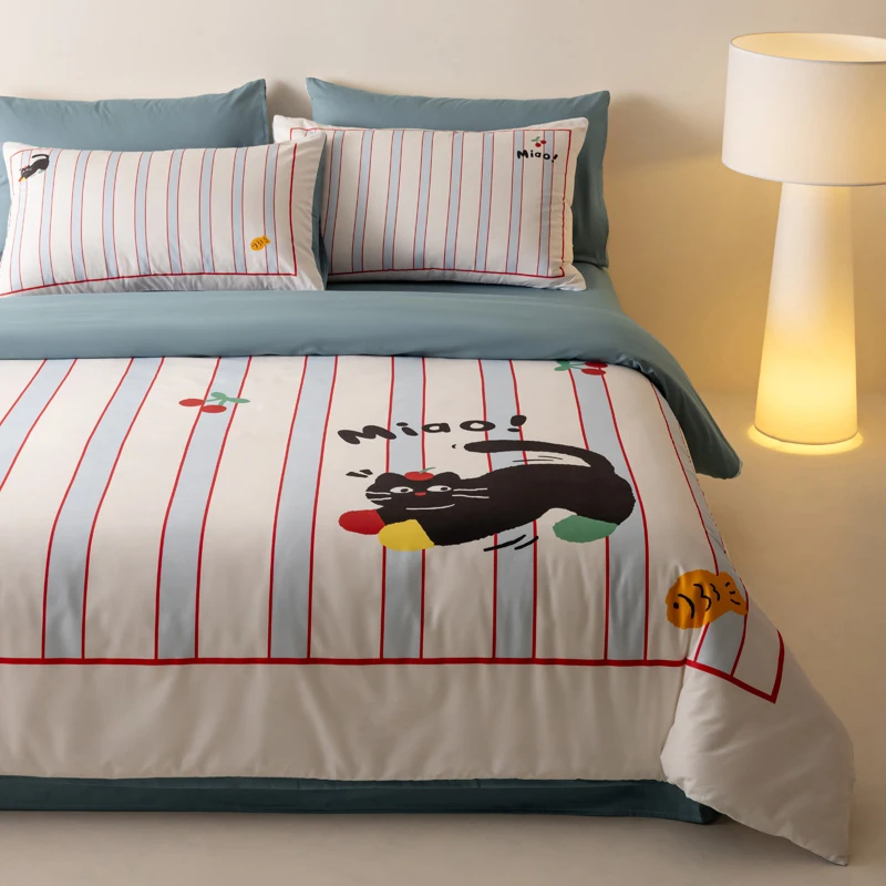 2025新款纯棉全棉床上四件套儿童男被套床单三件套床笠多巴胺床品