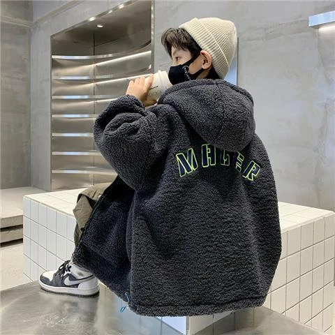 【冬季大促】男童羊羔绒外套加绒加厚秋冬款2023新款中大儿童装冬