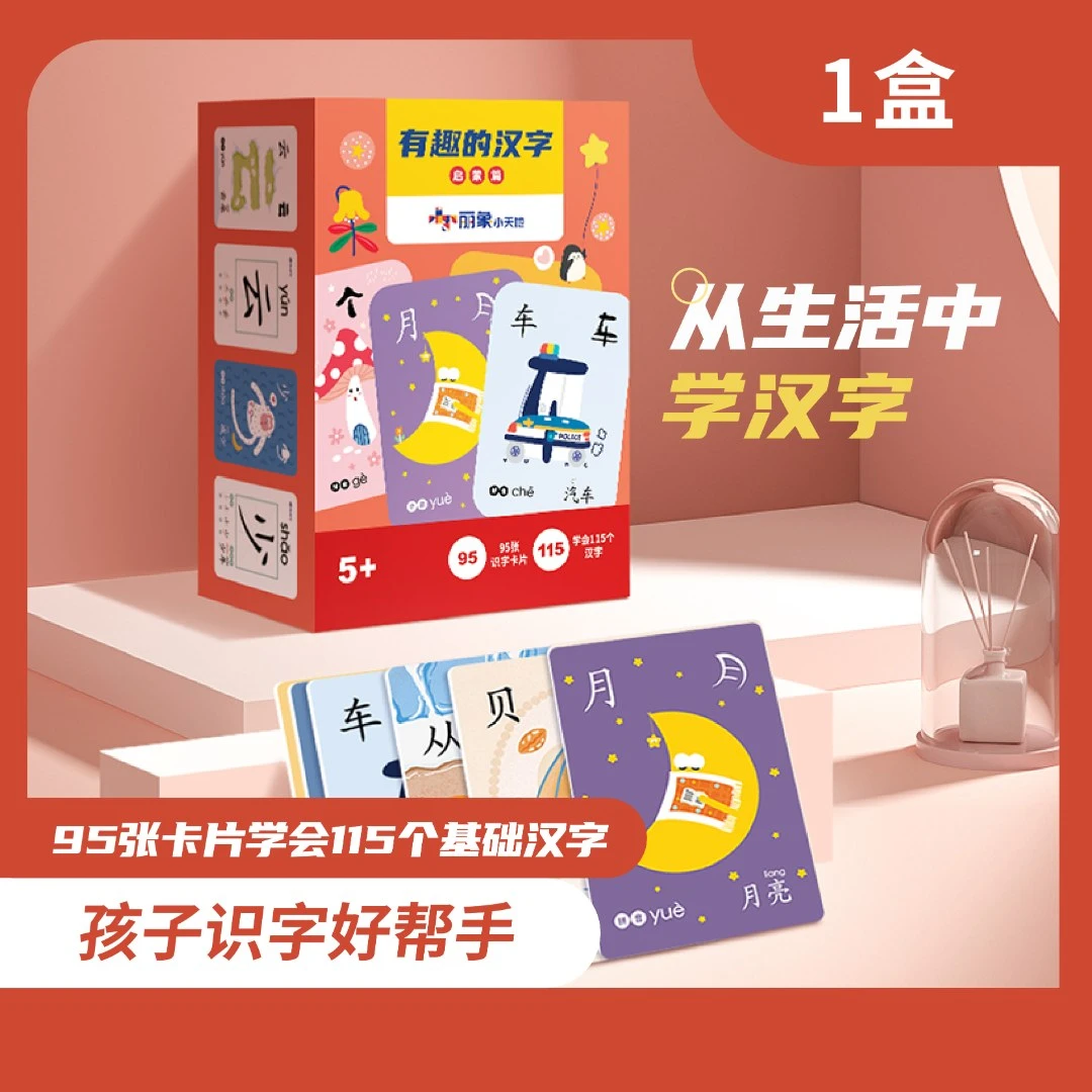 丽象识字卡儿童拼音汉字早教识字卡片学生认知卡/益智卡3-7岁启蒙