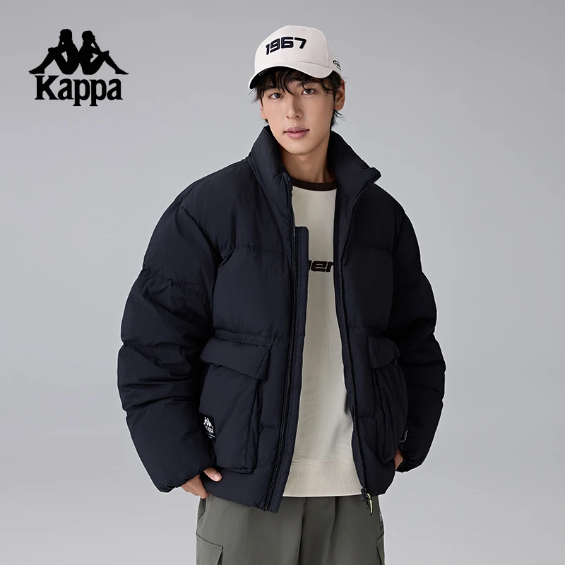 Kappa卡帕背靠背2024新款保暖防寒服工装棉服男运动面包服外套