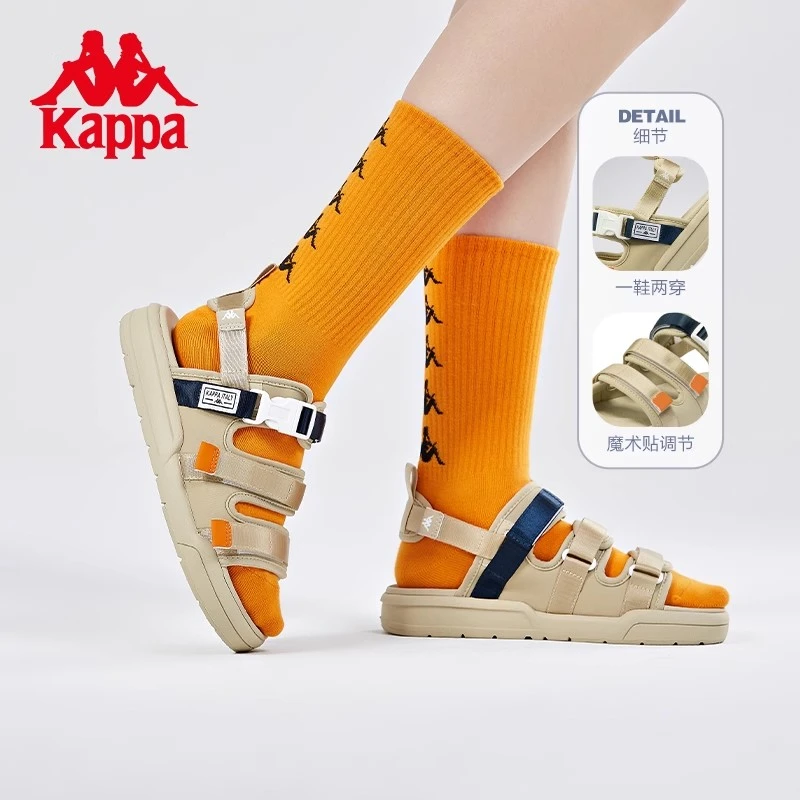 KAPPA/背靠背Kappa卡帕凉鞋情侣男女魔术贴绑带沙滩鞋K0CX5LL05D