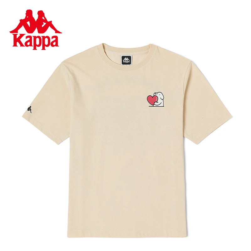 卡帕经典舒适kappa萌宠图案短袖夏运动T恤印花宽松圆领K0DX2TD17P