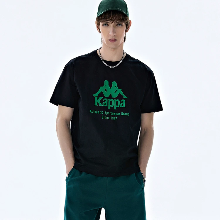 kappa百搭卡帕短袖男上衣运动户外休闲情侣夏季印花T恤K0D32TD94D