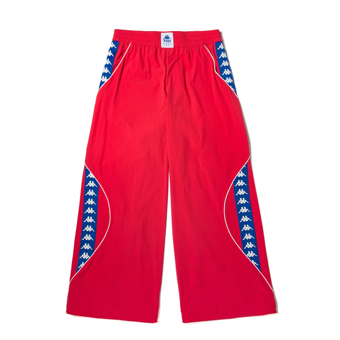 kappa国潮卡帕运动裤2023女直筒高腰长裤阔腿裤K0D62AY77户外休闲