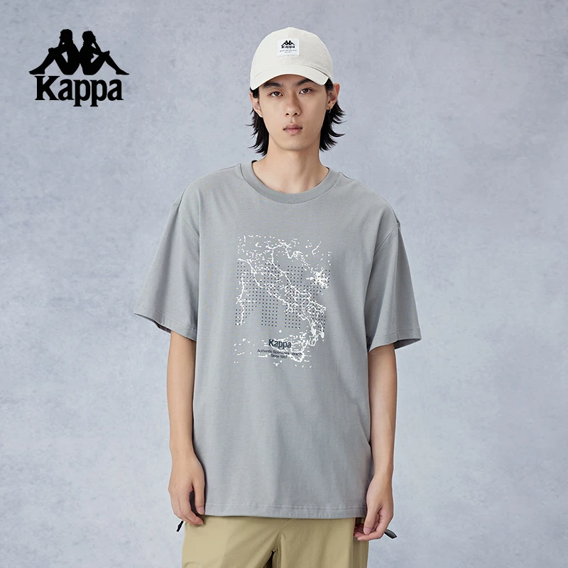 Kappa卡帕运动短袖2024新款舒适印花休闲T恤半袖夏季KPCGCTD02