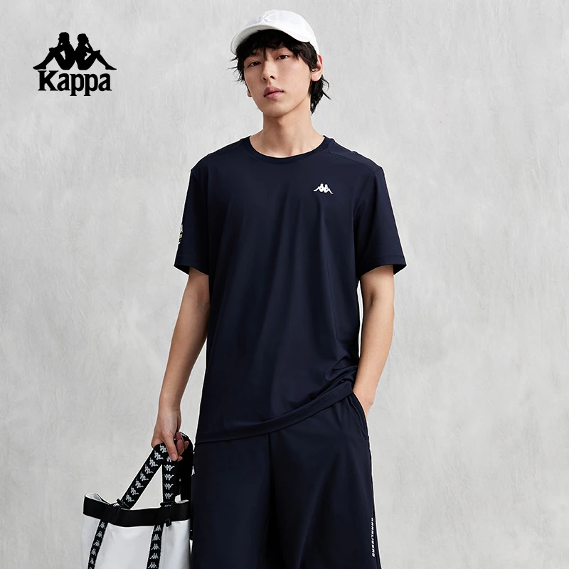 kappa卡帕背靠背2024新款夏季运动上衣男短袖t恤男生休闲跑步