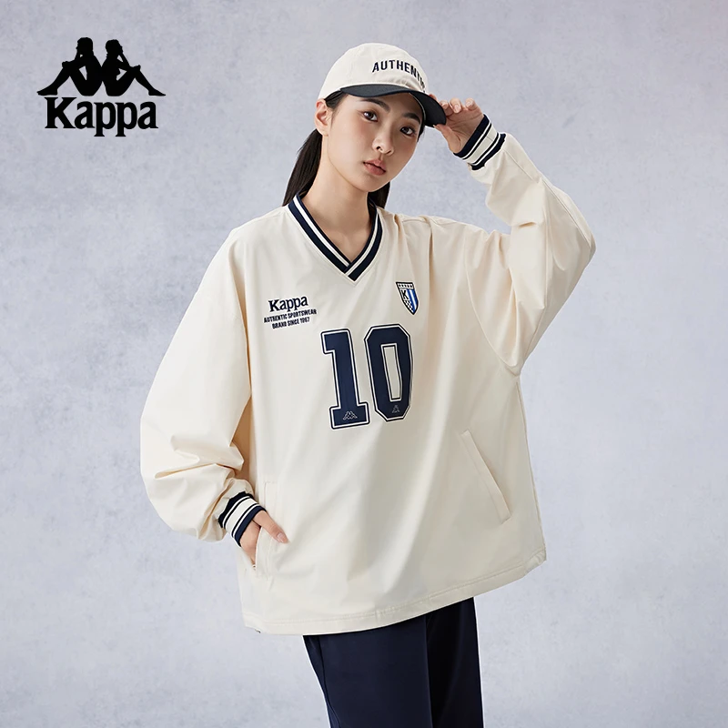 Kappa卡帕背靠背春秋运动套头衫新款男士长袖情侣连帽卫衣外套