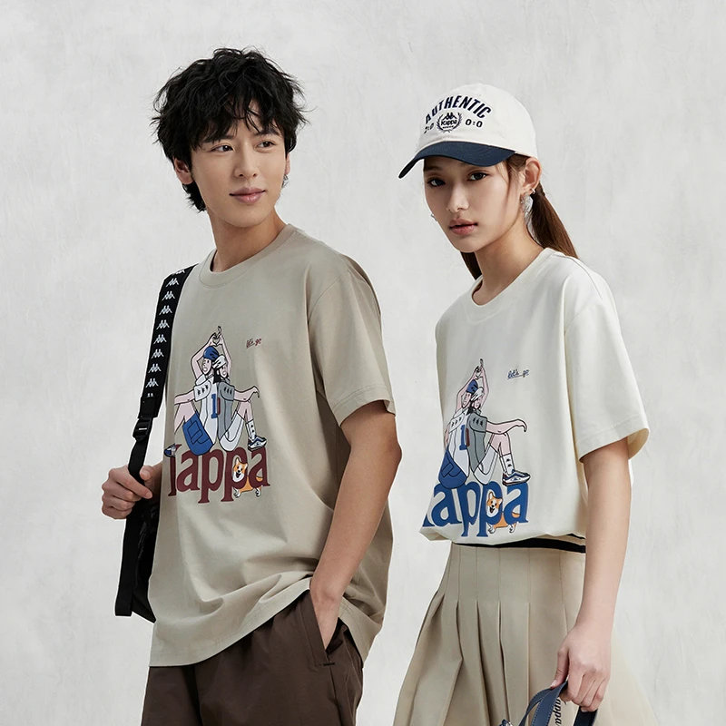 KAPPA/卡帕清凉短袖2024新款男女索罗娜骑行图案衫夏K0EX2TD94D