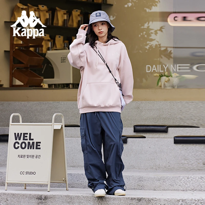 Kappa卡帕背靠背秋季新款情侣连帽运动卫衣长袖上衣女针织套头衫
