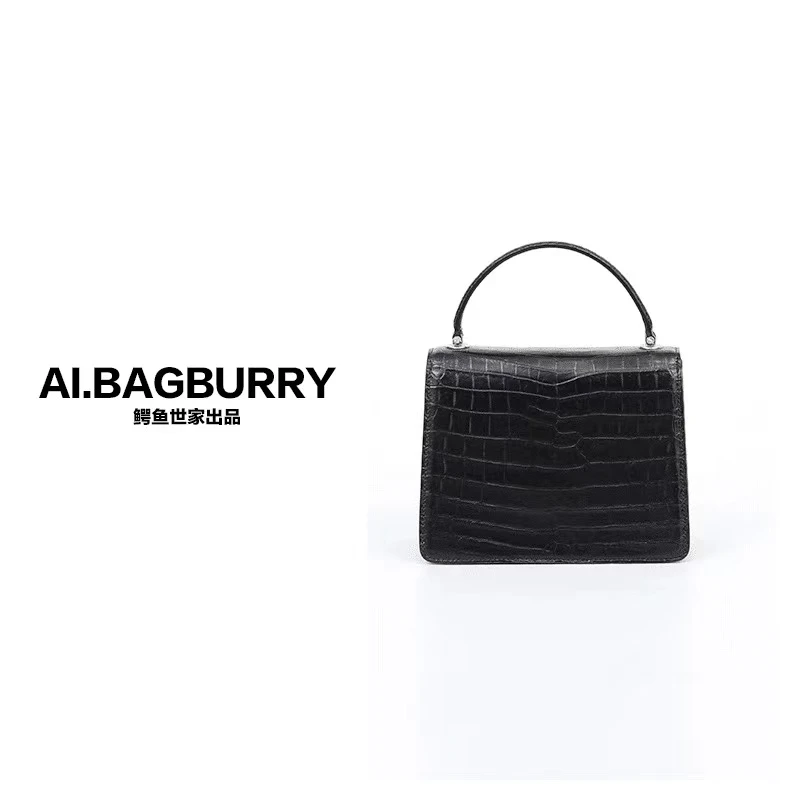 私订达人2024秋冬新款雅丹女士真皮百搭时尚鳄鱼皮斜跨女包
