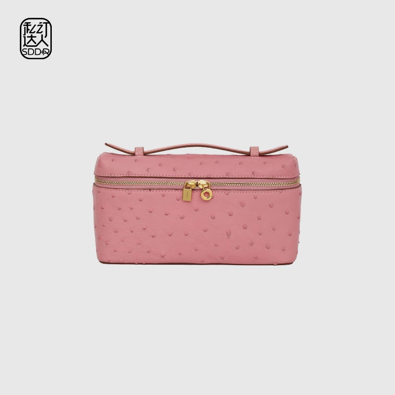 私订达人2025春夏新款女士真皮轻奢潮流百搭休闲时尚鸵鸟皮枕头包