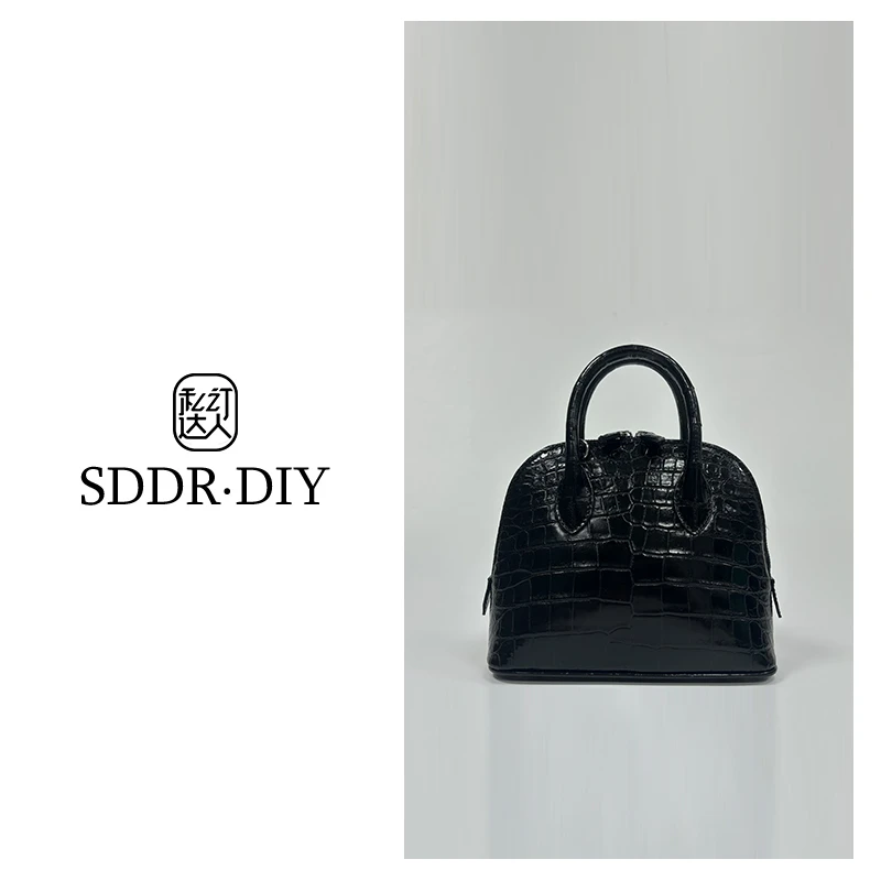 私订达人2025春夏新款女士真皮百搭时尚鳄鱼皮贝壳斜跨包