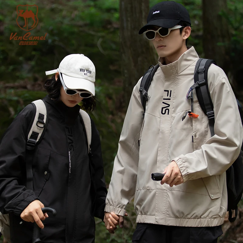 西域骆驼情侣款防风夹克情侣户外防水防风骑行服FLY6218