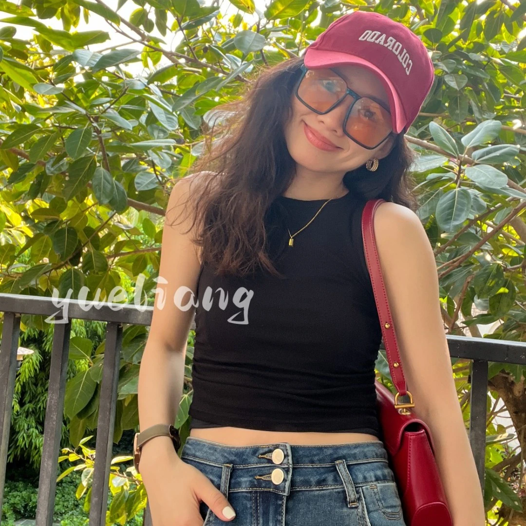 【月亮姐街定制】夏新款设计感小众外穿修身显瘦高腰露脐吊带背心