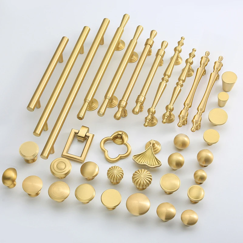 工厂黄铜拉手美式轻奢柜门衣柜橱柜门把手法式橱柜抽屉拉手