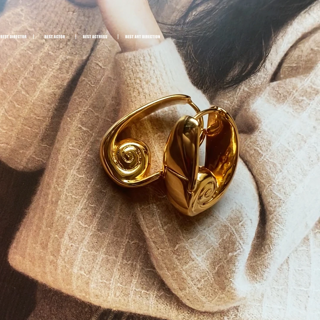 黄铜耳饰 轻奢欧美时尚造型金属耳环0052