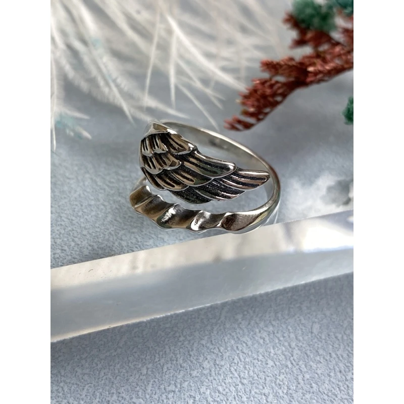 925银戒指 纯男女天使与恶魔指环情侣开口简约时尚送女友生日礼物