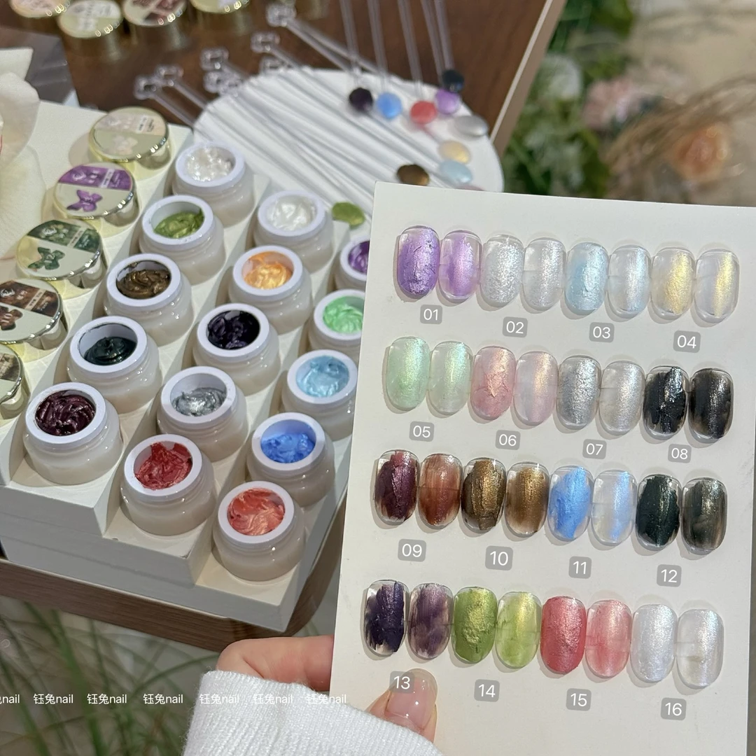 一套16色 免洗油画星粉胶膏套装上新送2支硅胶笔+1粉冠笔+1洗笔油