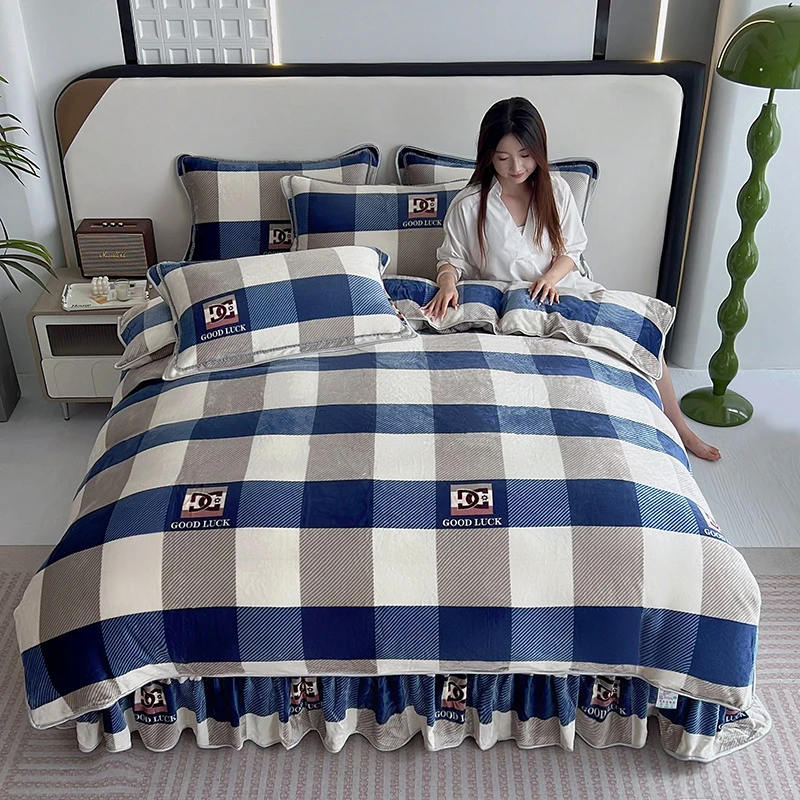 加大尺寸~被套220*240cm加厚加密牛奶绒四件套