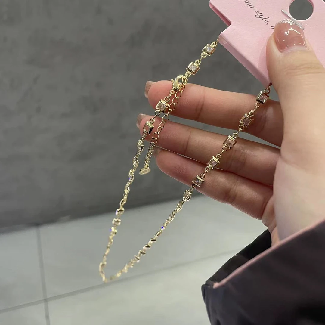 铜合金合成锆石项链 超高版 超闪女神款高级感时尚项链 XL-6387