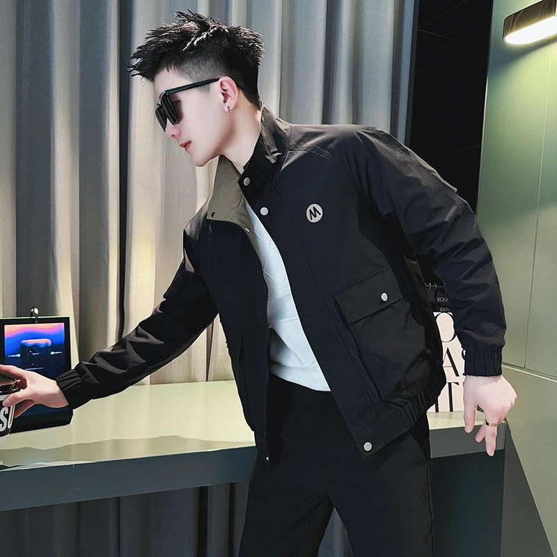 潮牌工装外套男高级感痞帅短款夹克男装2025新款男士休闲春秋上衣