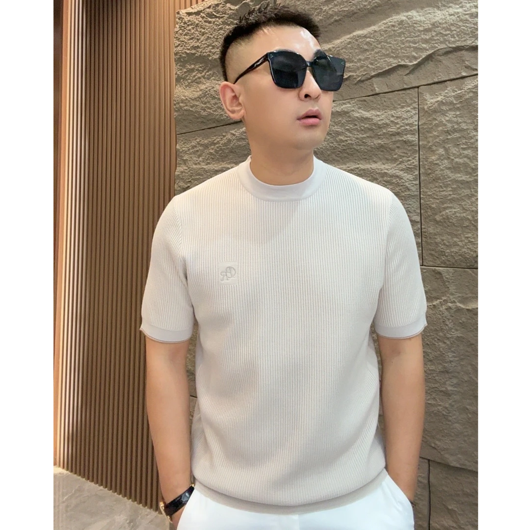 GCONE男士秋冬精纺100%美丽诺绵羊毛衫短袖高端百搭时尚圆领修身