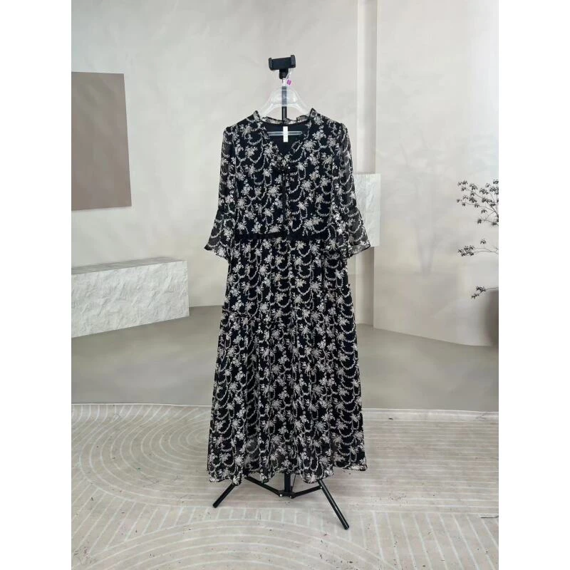 468羽丝碎花夏季高端女装连衣裙裙子气质长裙时尚休闲百搭女士