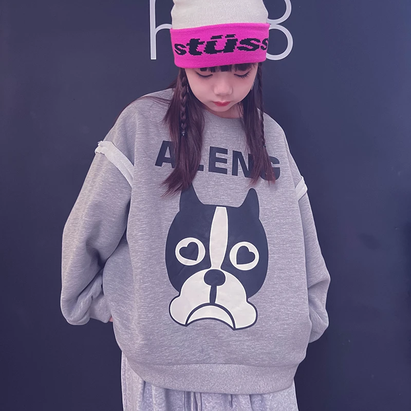 冷大娘定制男女中大儿童加绒加厚长袖保暖卫衣百搭上衣亲子款