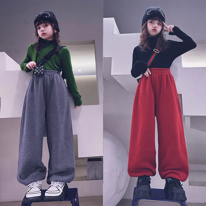 冷大娘定制秋冬男女儿童加绒棉长裤宽松加厚街舞百搭运动裤亲子