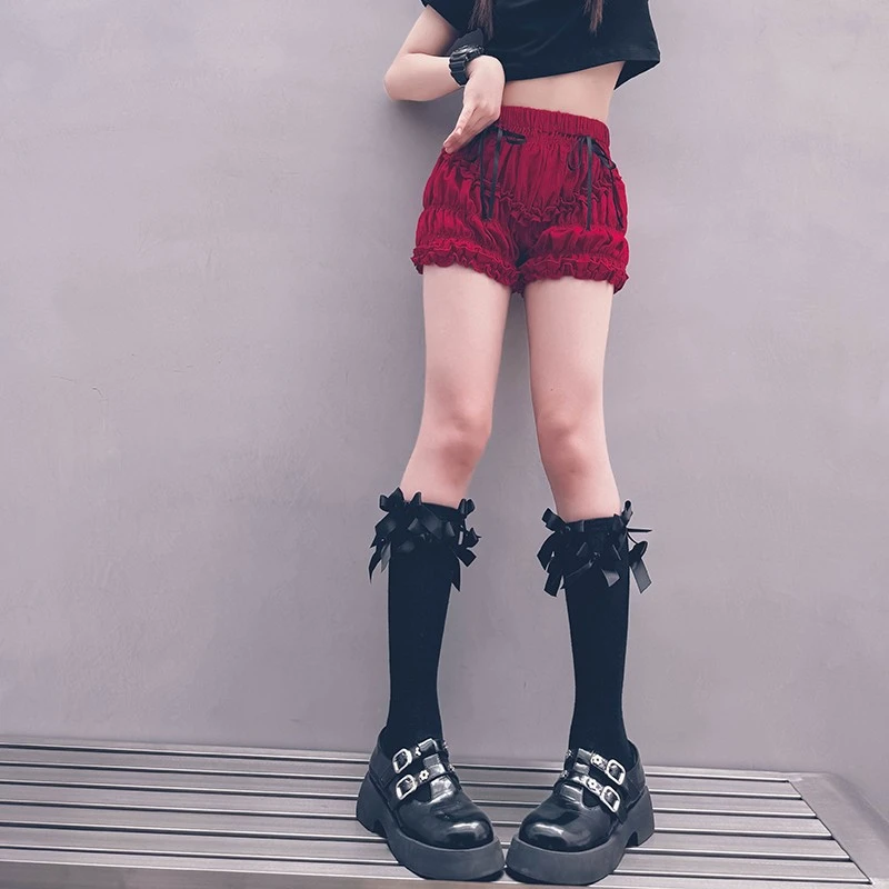 冷大娘定制 女童夏季薄款爵士高腰休闲短裤泡泡裤宝宝南瓜裤亲子