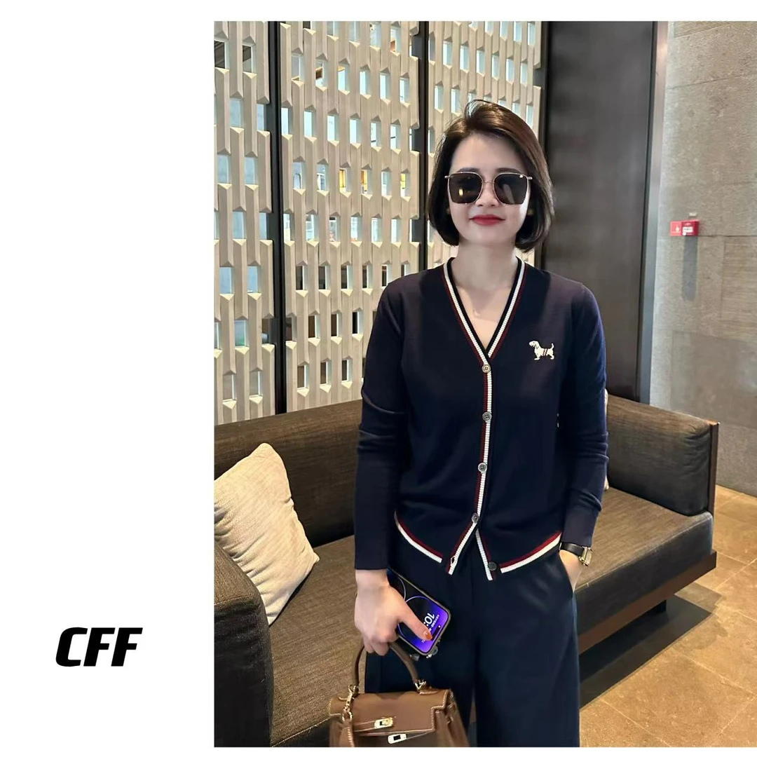 【程发发】（尘圆）撞色时尚长袖百搭高级感羊毛衫F1491