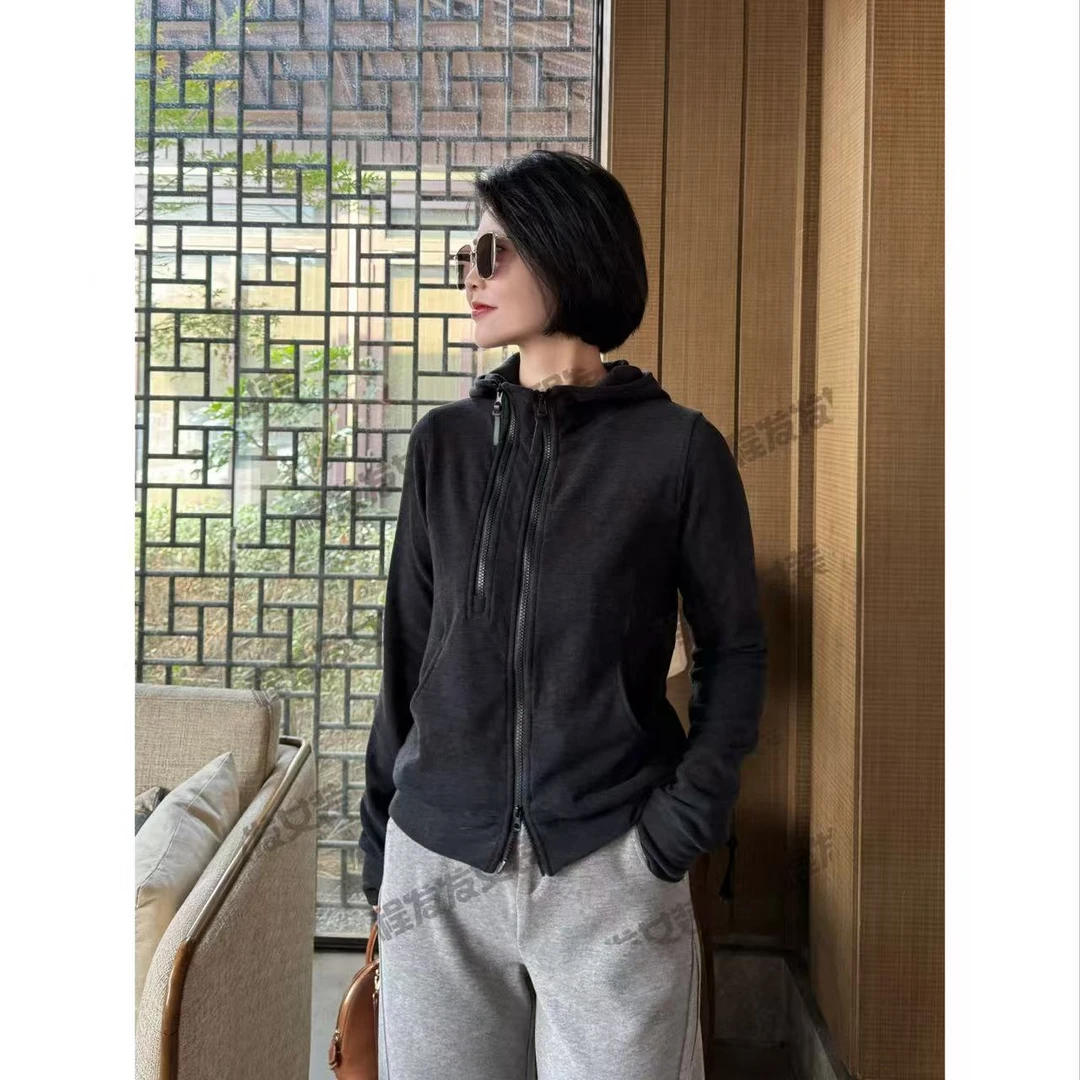 【程发发】（尘圆）德绒设计感连帽拉链双拉链卫衣外套F1645