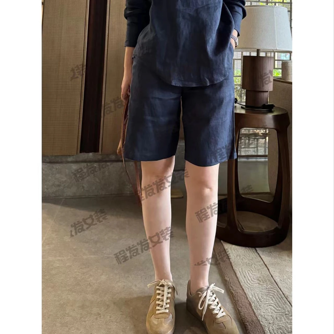【程发发】（尘圆）百慕大亚麻五分裤短裤百搭显瘦F1920