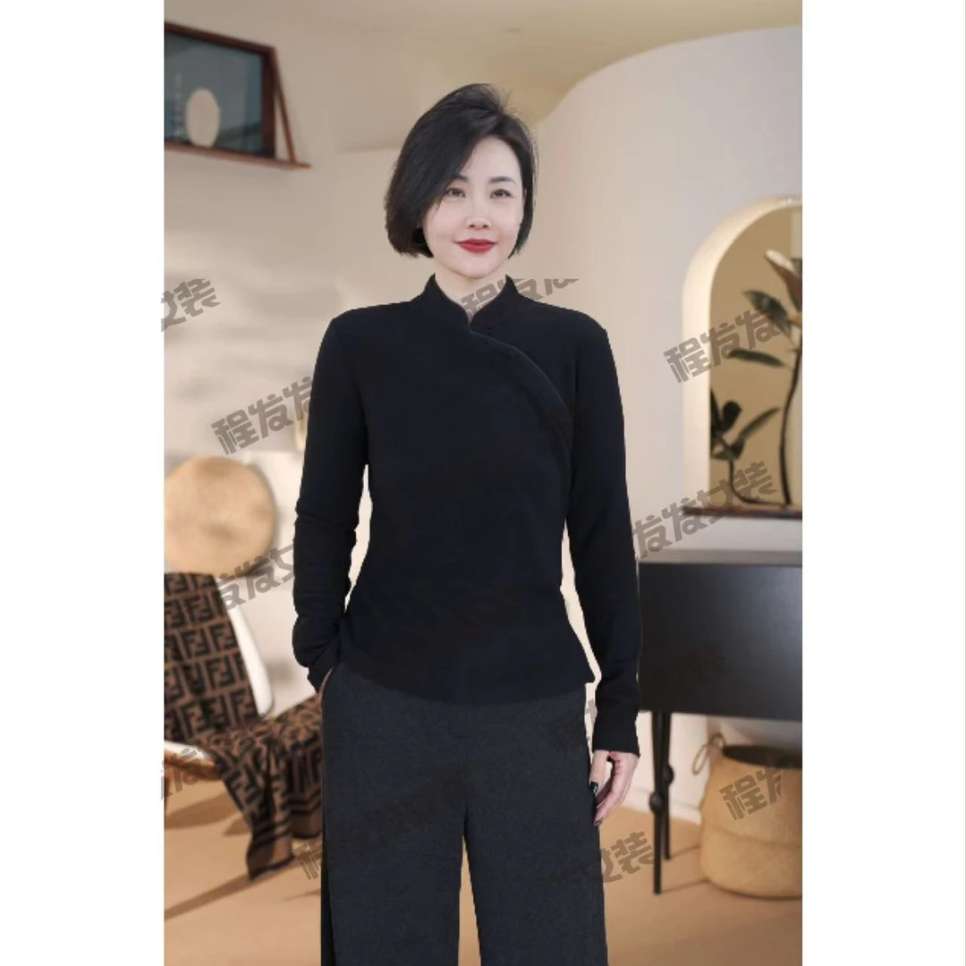 【程发发】（尘圆）保暖国风立领新中式斜襟德绒卫衣F1729