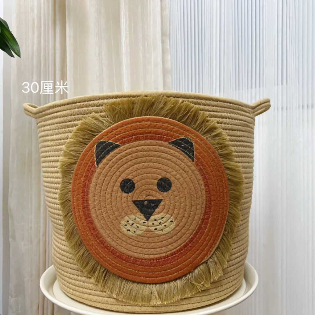 【东润专属】狮子脏衣桶+地毯套装家用卡通手工水洗收纳桶圆形