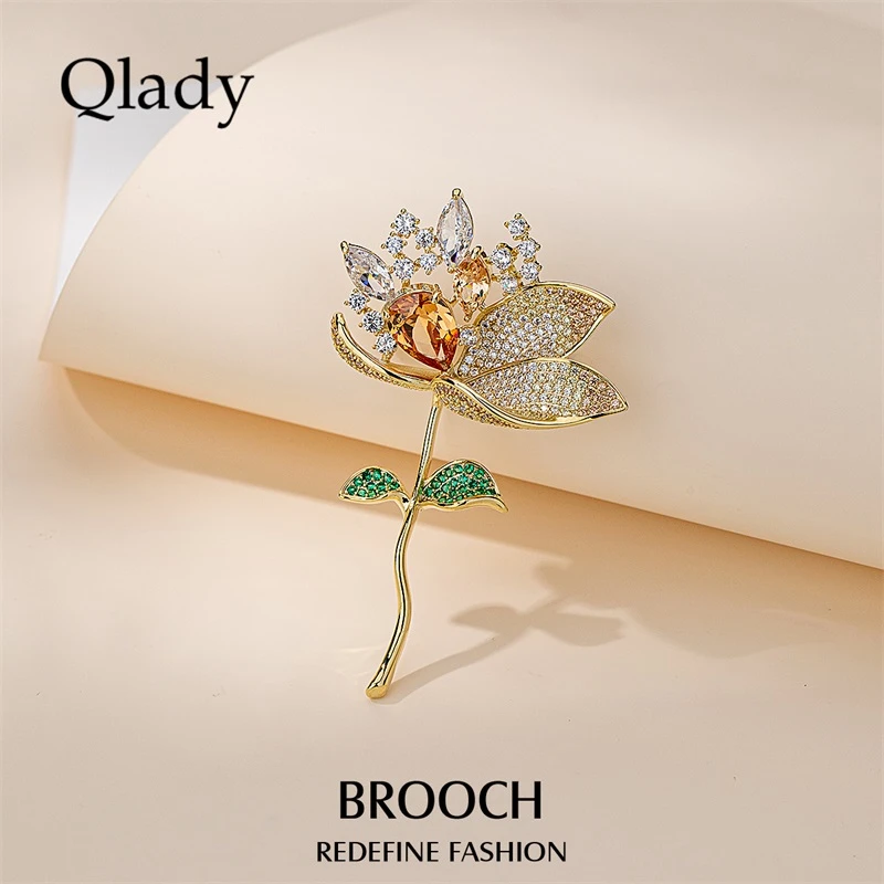 合金胸针 花朵大衣西装胸花胸针高档女款设计感奢华胸口别针饰品