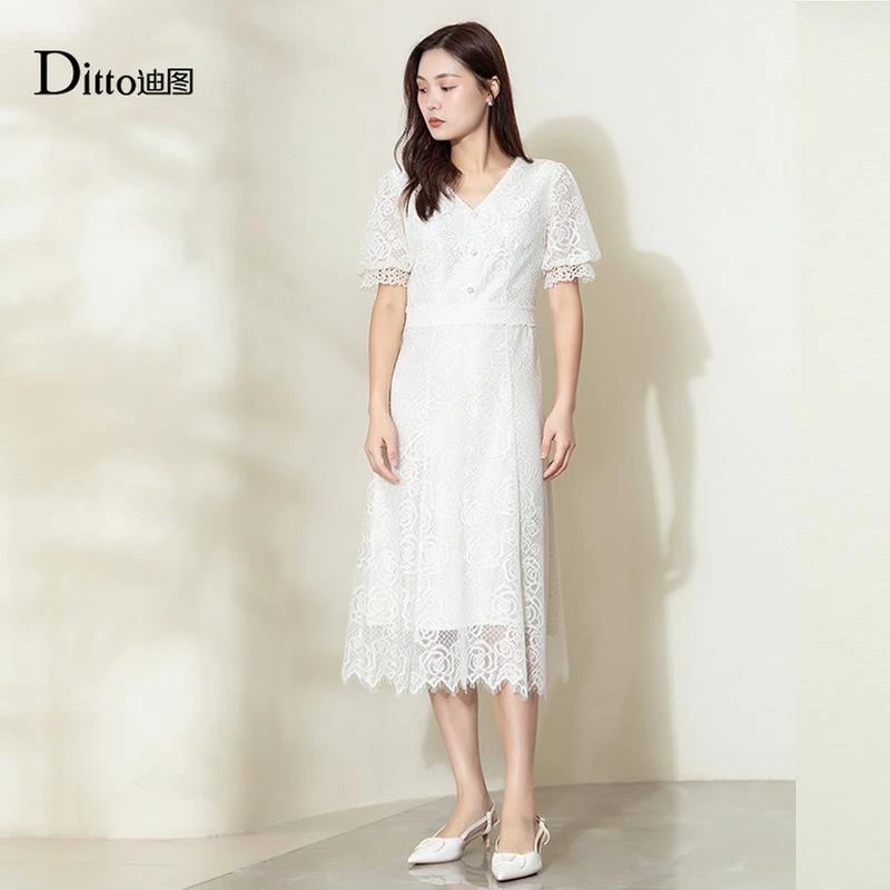 迪图BD900蕾丝气质百搭女装连衣裙