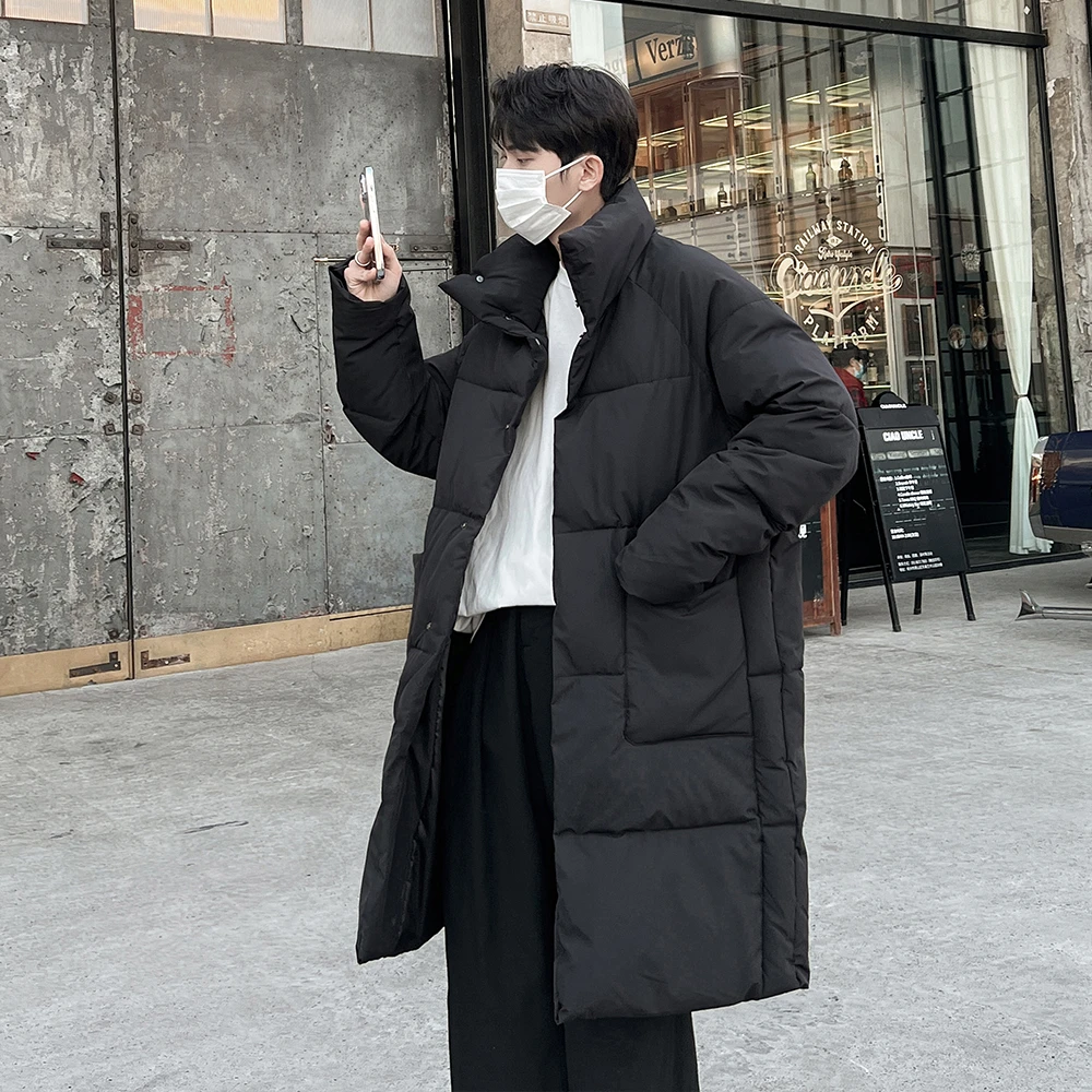 rjkk男中长款大口袋设计加厚棉服男士暗黑风宽松棉衣保暖上衣外套