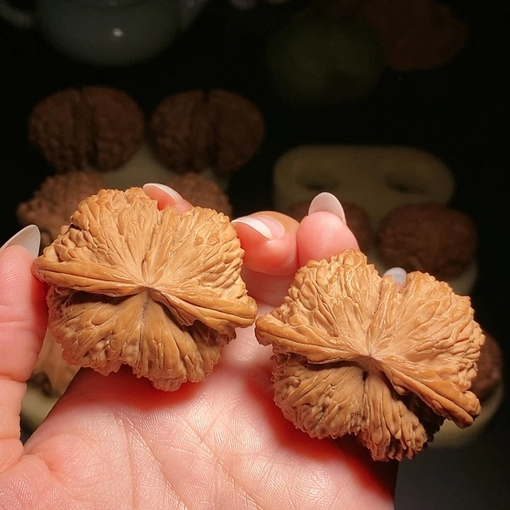 文玩核桃把件白狮子异形