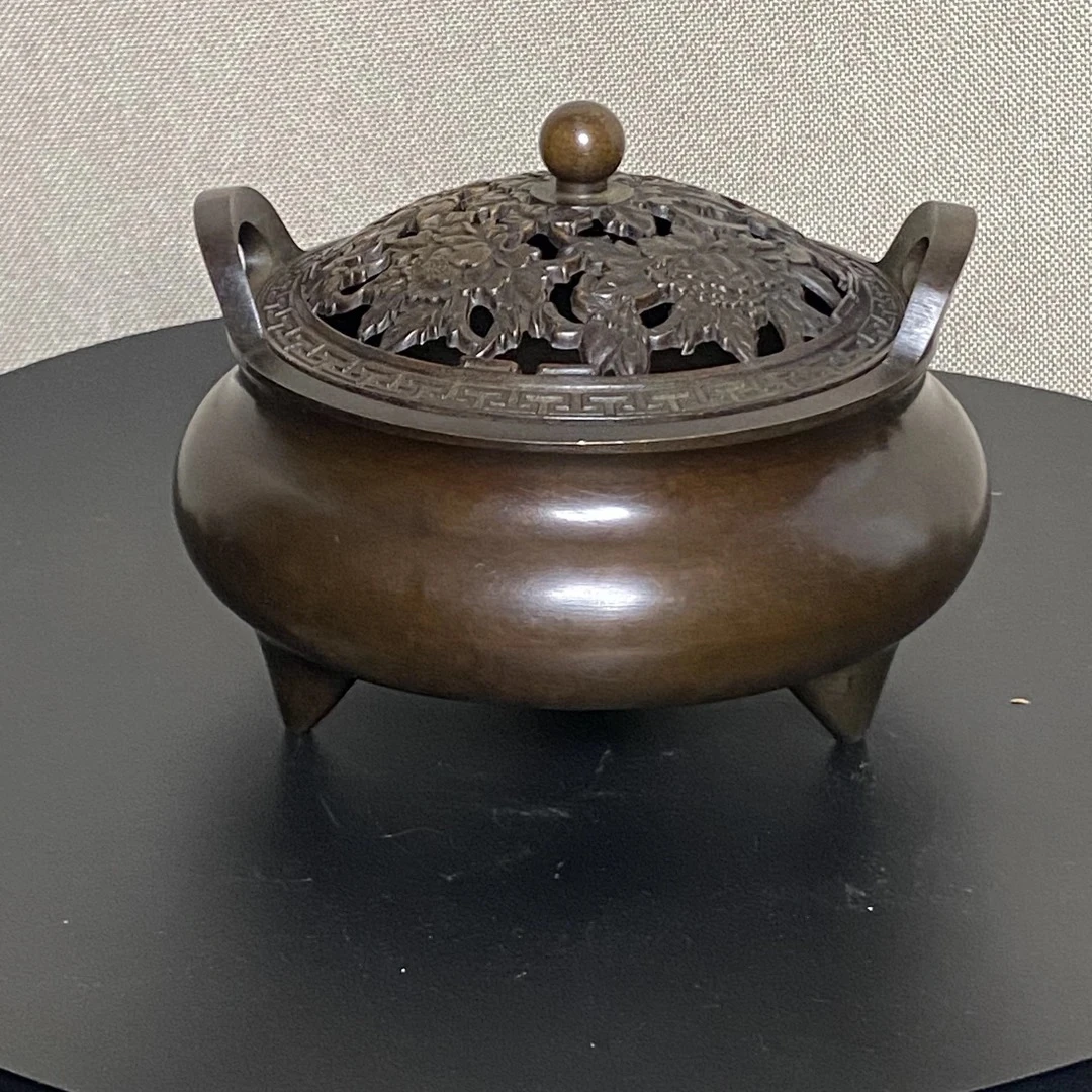 黄铜仿古家用熏香炉桥耳三足炉宣德炉