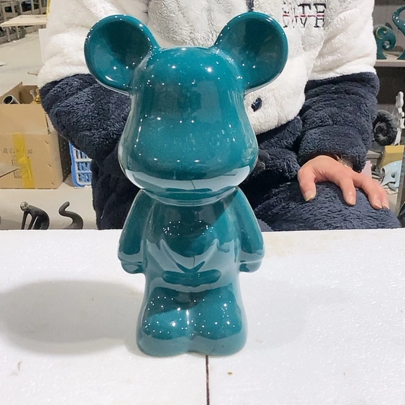 【闪购商品】陶瓷摆件祖母绿爱心熊