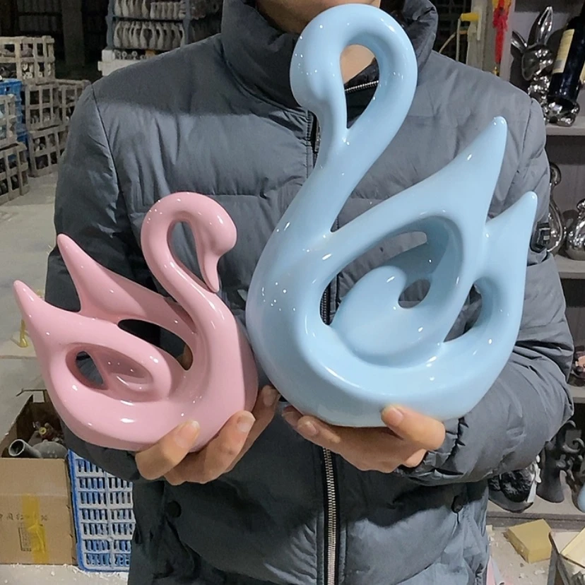 【闪购商品】摆件马卡龙情侣天鹅