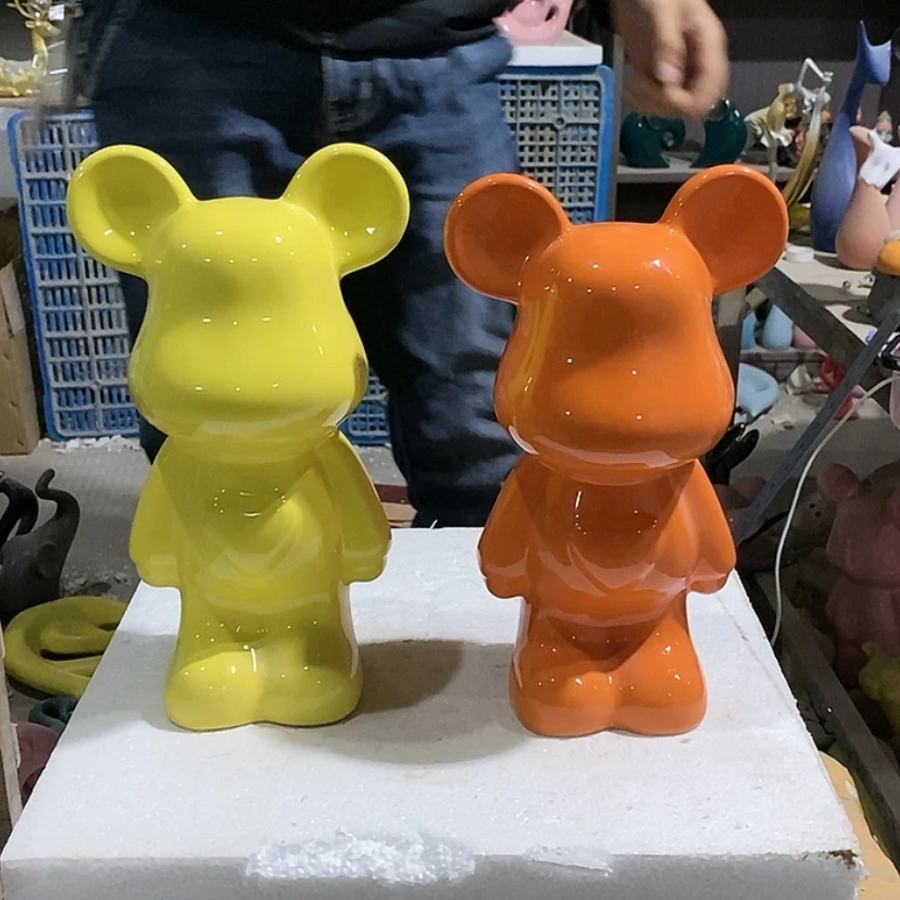 【闪购商品】陶瓷摆件黄和橙爱心熊