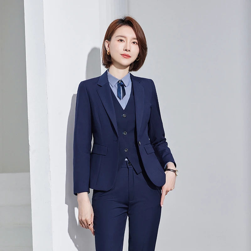 春秋黑色西服女职业西裤套装韩版气质修身时尚洋气西装小外套女士