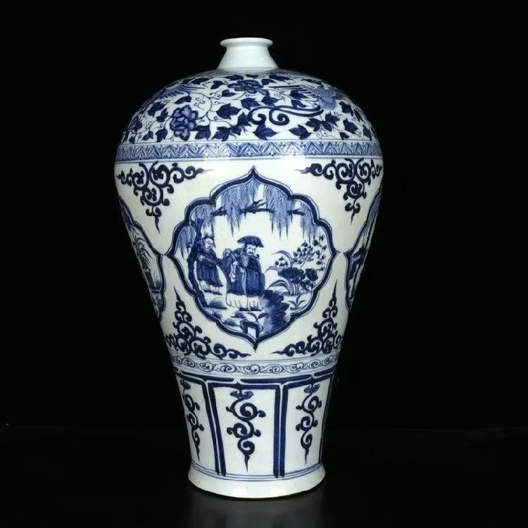 全青花四爱图梅瓶 景德镇高端陶瓷 高温陶瓷