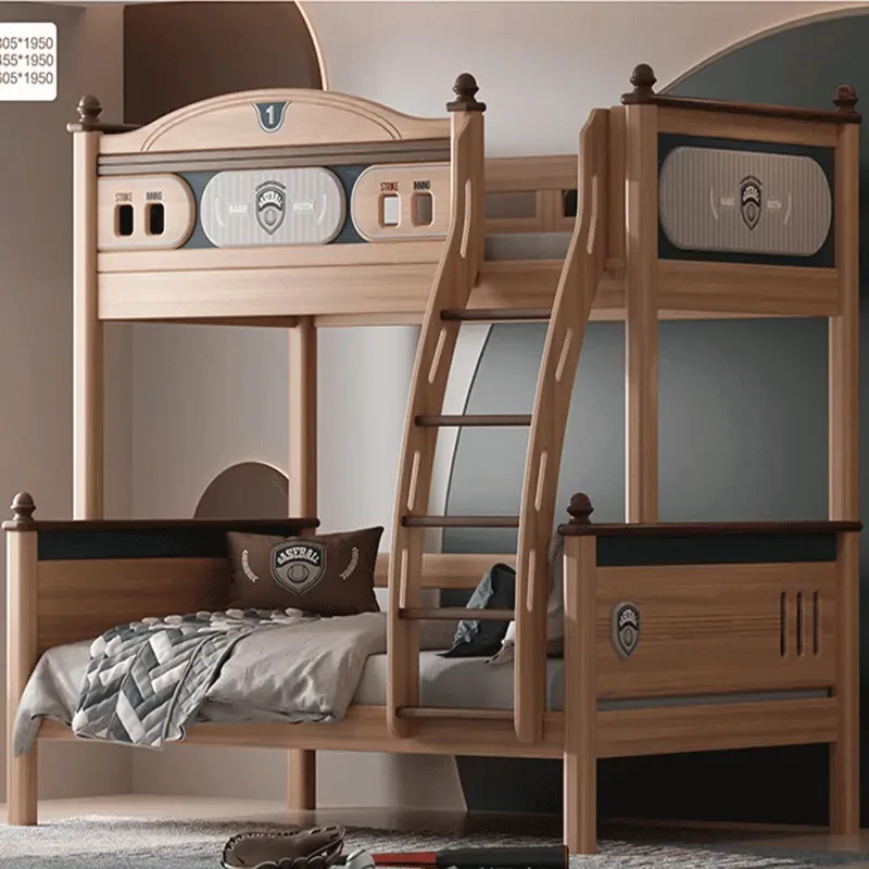 儿童上下铺双人床子母床纯实木上下床双层床高低床错位床上下床铺