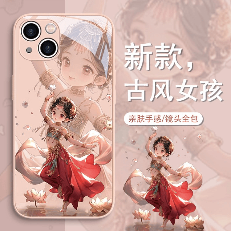 适配 苹果/小米/oppo/vivo/华为创意新款古风女孩卡通手机壳