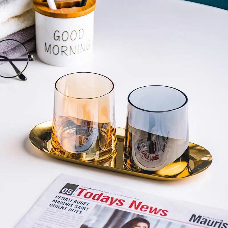 北欧玻高档璃刷牙漱口杯ins高颜值洗漱杯家用简约酒店刷牙杯套装